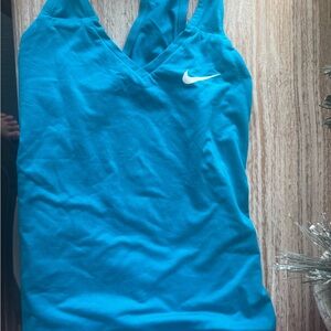 Nike Blue Fitted Sleeveless Tank Top